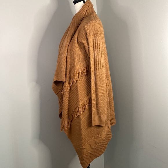 Kori America Tassle Fringe Long Sleeve Chunky Knit Sweater Cardigan - Picture 4 of 6